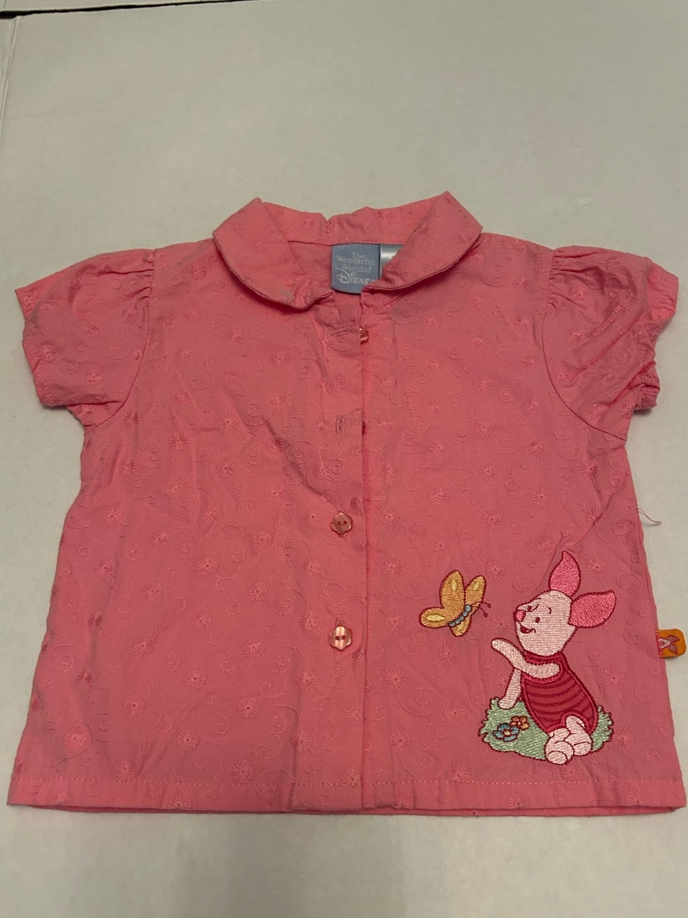 Disney Pink Piglet Appliqué Short-Sleeve Shirt